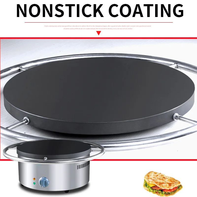 Crepe Maker Non Stick - Pemanggang Pancake Elektrik Putar Manual, Wajan