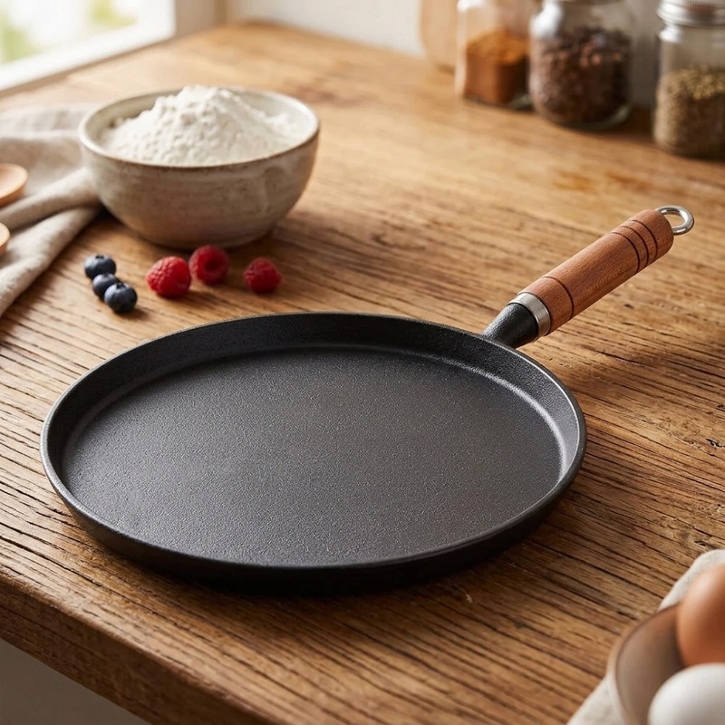Crepe Maker Non Stick - Wajan Penggorengan Besi Cor 20/23/26cm Tanpa