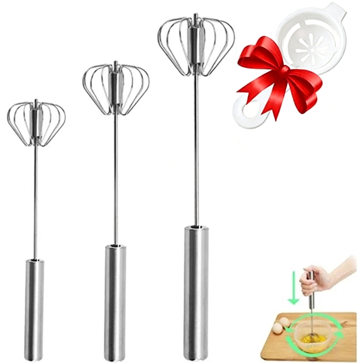 1/3 Buah Pengocok Telur Baja T - Kitchen Appliances Restaurant ulasan dan harga